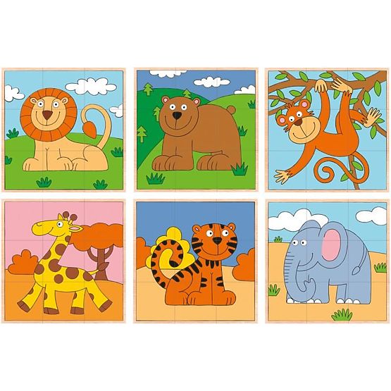 Puzzle en cubes animaux exotiques