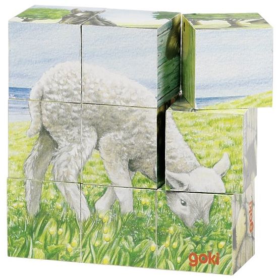 Puzzle en cubes avec mouton
