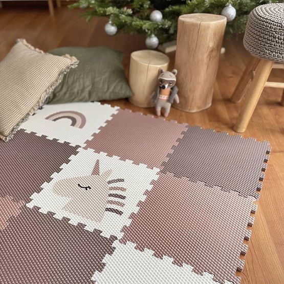 Puzzle en mousse 9 pièces - licorne et arc-en-ciel