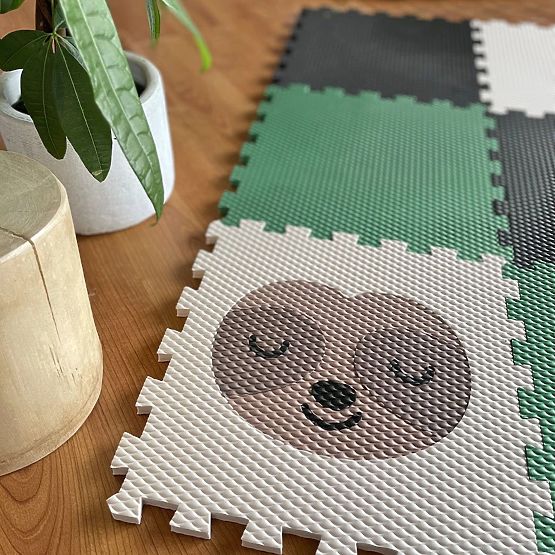 Puzzle en mousse 9 pièces - paresseux et arc-en-ciel