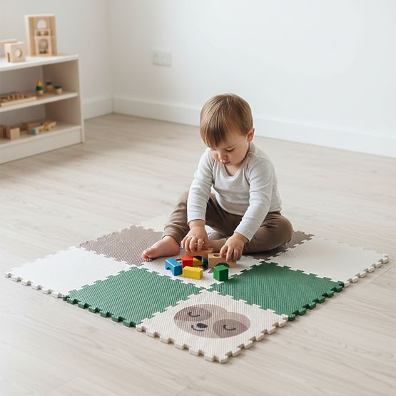 Puzzle en mousse 9 pièces - paresseux et arc-en-ciel