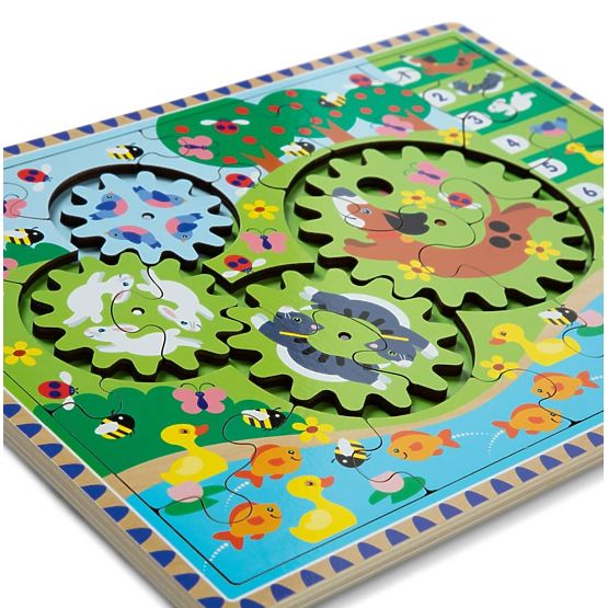 Puzzle à engrenages Course des animaux