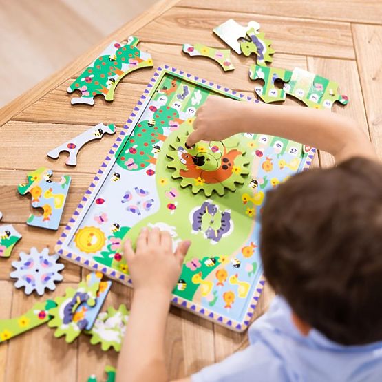 Puzzle à engrenages Course des animaux