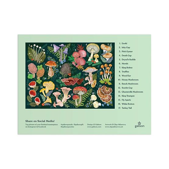 Puzzle Galison Monde des Champignons 1000 pièces