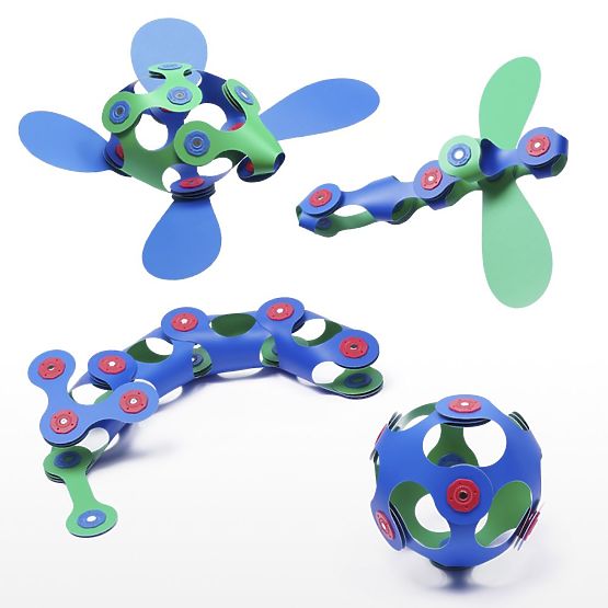 Puzzle magnétique Clixo Itsy, Vert-Bleu