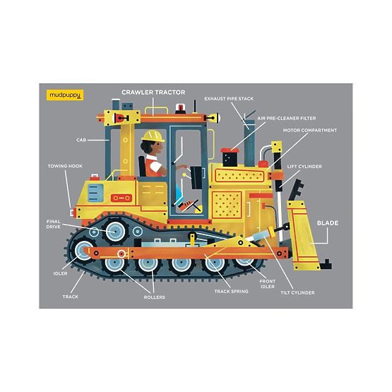 Puzzle Mudpuppy Bulldozer 48 pièces