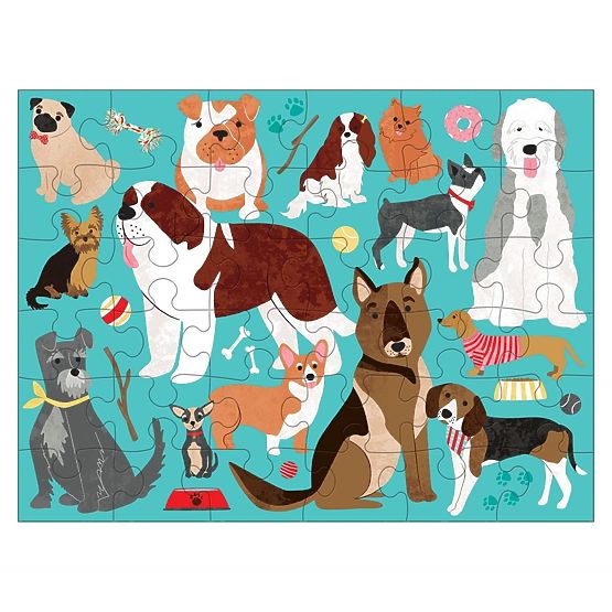 Puzzle Mudpuppy Chiens dans un sac en tissu 36 pièces