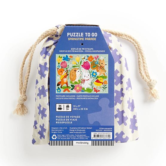 Puzzle Mudpuppy Défilé de printemps dans un sac en tissu 36 pièces