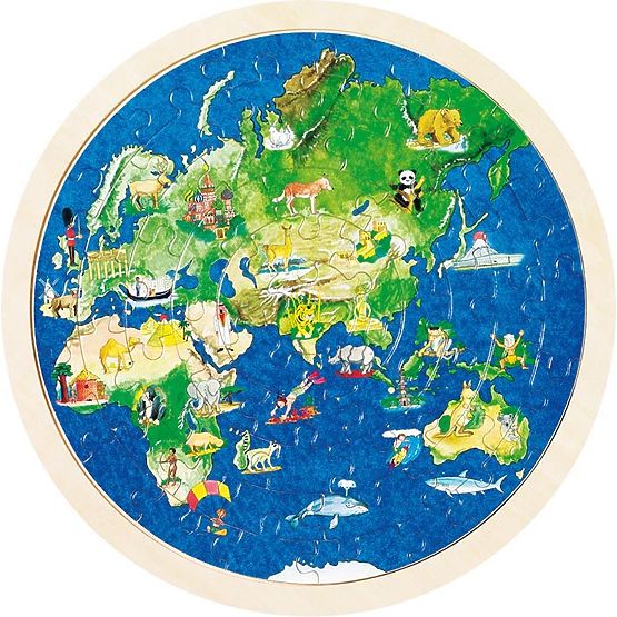 Puzzle réversible carte du monde