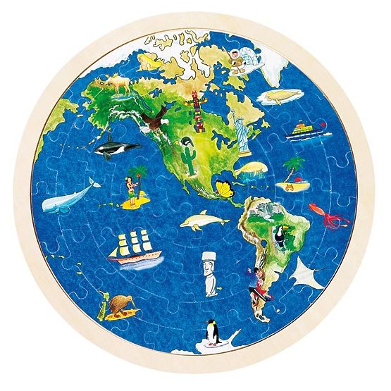 Puzzle réversible carte du monde