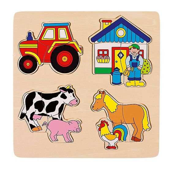 Puzzle sur socle Fermier