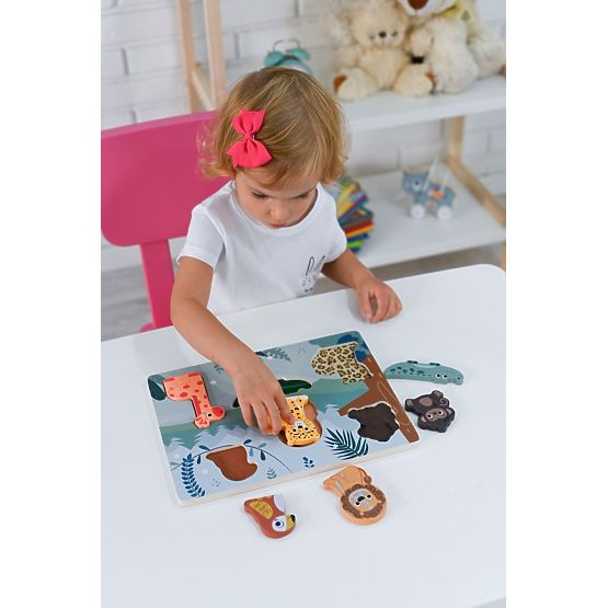 Puzzle tactile 3D Animaux de la savane