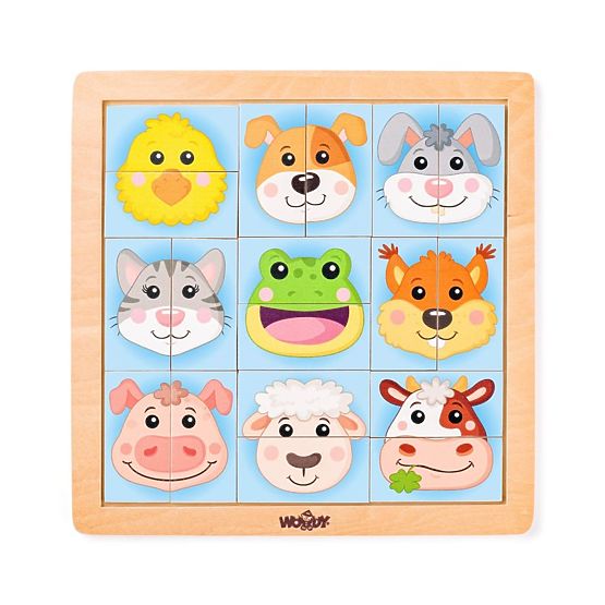 Puzzle Visages colorés des animaux de la ferme