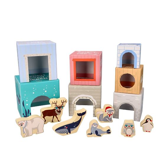Pyramide de gobelets animaux arctiques