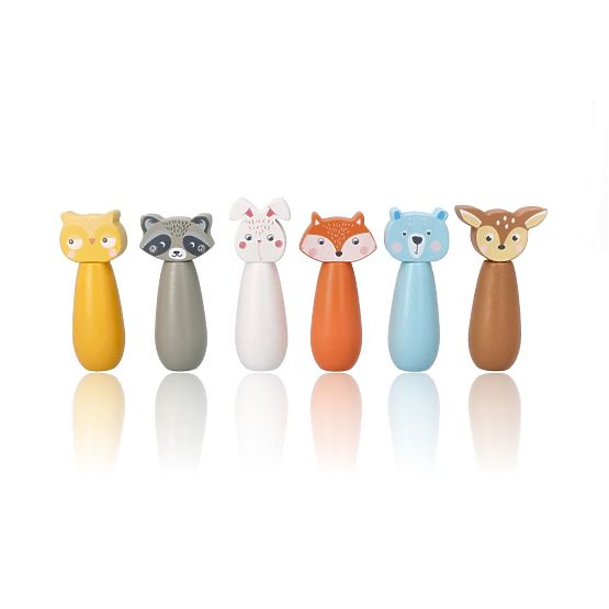 Quilles en bois animaux de la forêt