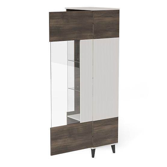 Vitrine RANDOM 2-en-1 cachemire / noyer / noir