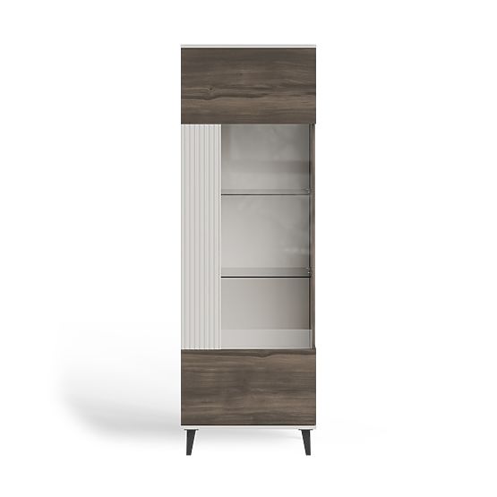 Vitrine RANDOM 2-en-1 cachemire / noyer / noir