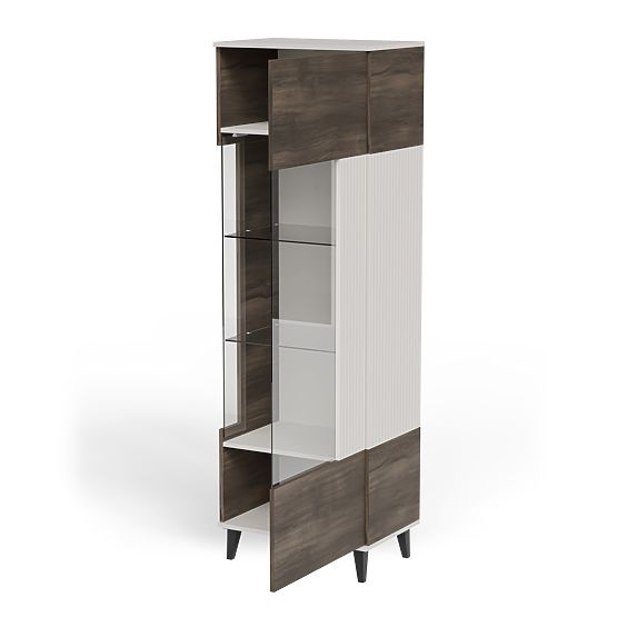 Vitrine RANDOM 2-en-1 cachemire / noyer / noir