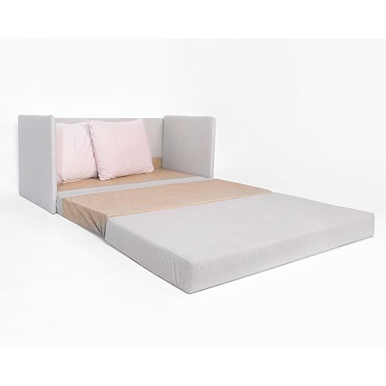 Canapé-lit Jack - gris clair / rose poudré