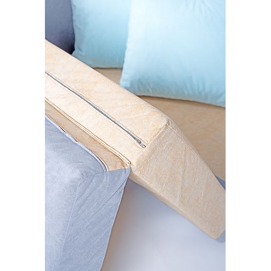 Canapé convertible Jack - gris foncé / bleu clair