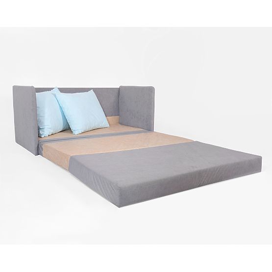 Canapé convertible Jack - gris foncé / bleu clair
