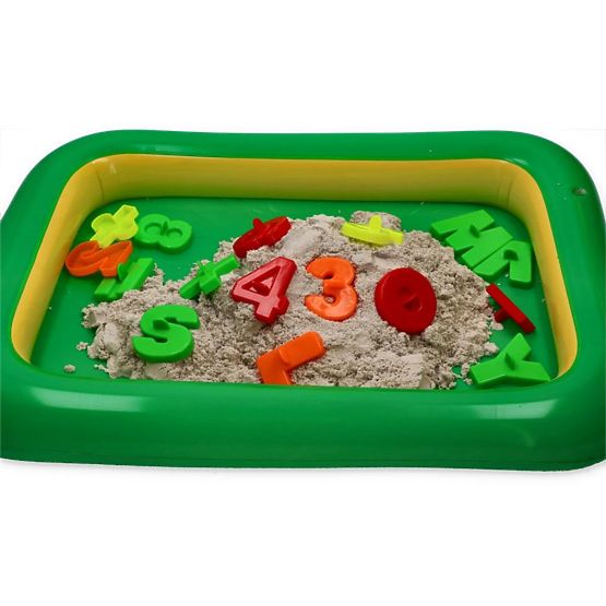 Sable cinétique 3 kg avec bac à sable gonflable et moules