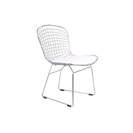 Salle à manger chaise FINO chrome / blanc