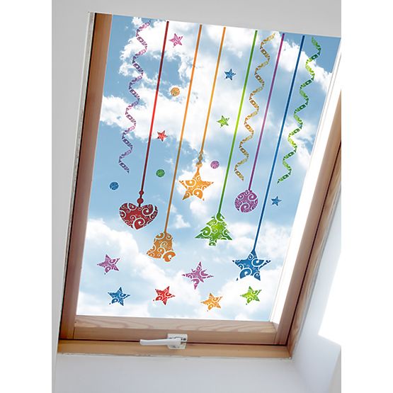 Stickers vitres motif Noël 04 - mélange de couleurs