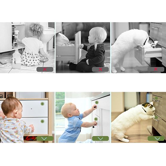 Serrures magnétiques SIPO pour armoires et tiroirs - 4 pièces