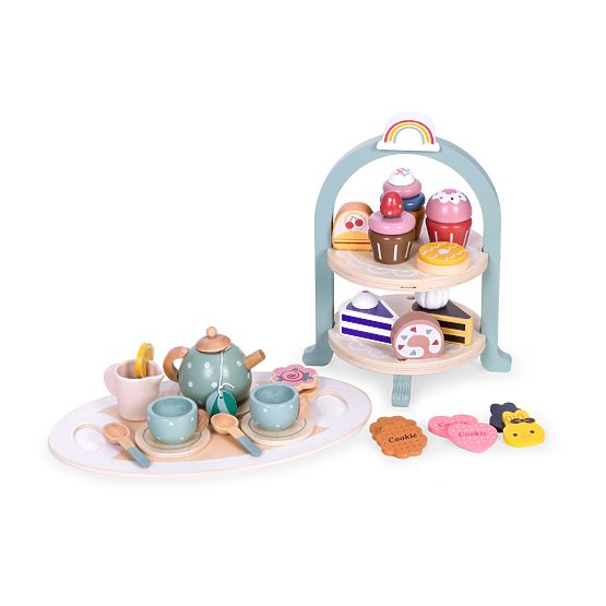 Service à thé et café avec friandises tasses théière plateau ECOTOYS