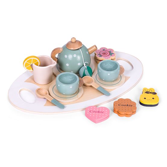 Service à thé et café avec friandises tasses théière plateau ECOTOYS