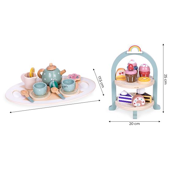 Service à thé et café avec friandises tasses théière plateau ECOTOYS