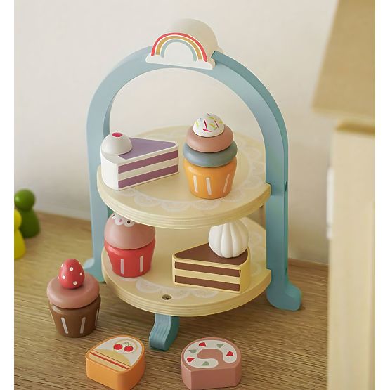 Service à thé et café avec friandises tasses théière plateau ECOTOYS