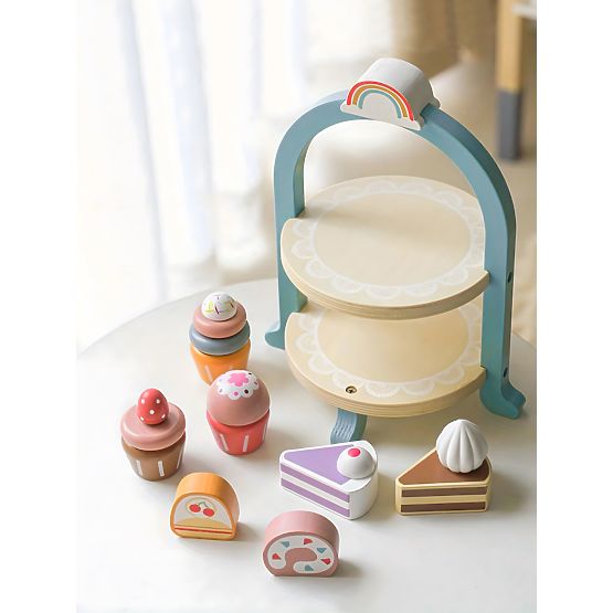 Service à thé et café avec friandises tasses théière plateau ECOTOYS