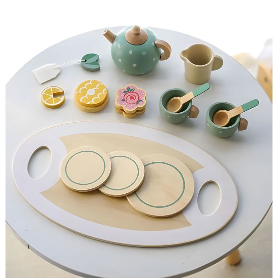 Service à thé et café avec friandises tasses théière plateau ECOTOYS