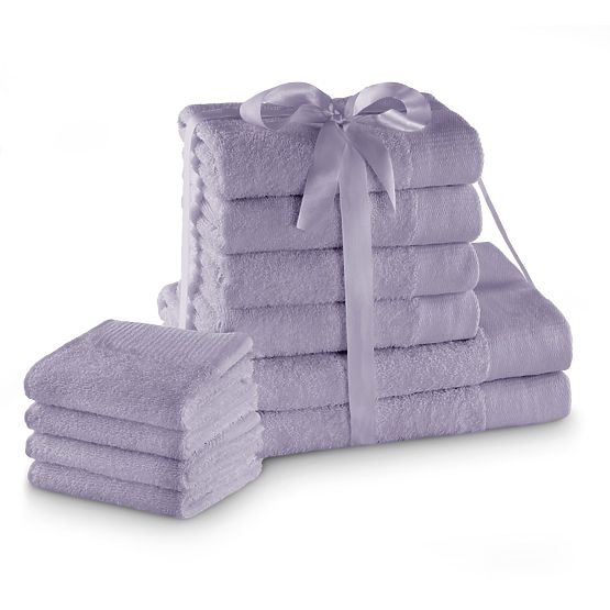 Serviette AMARI - AMELIAHOME couleur lilas style classique 2*70x140+4*50x100+4*30x50 AmeliaHome