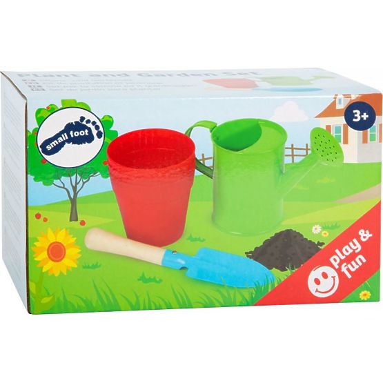 Ensemble de jardin avec pots de fleurs