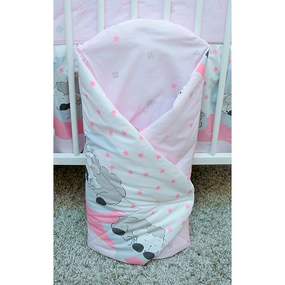 Set literie à lit bébé 120x90cm agneau rose