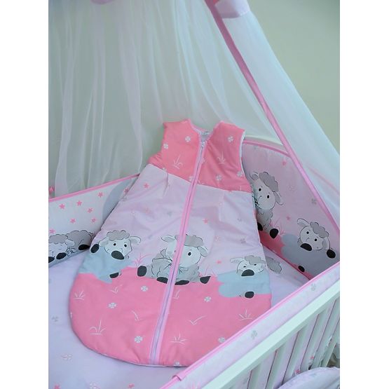 Set literie à lit bébé 120x90cm agneau rose