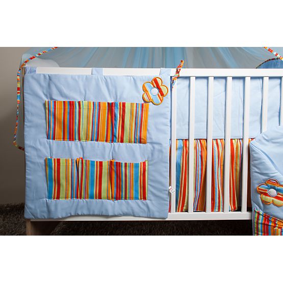 Set literie à lit bébé 120x90cm Flowers bleu