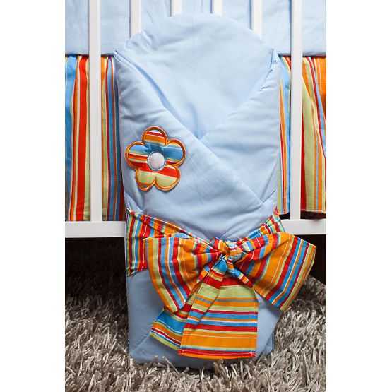 Set literie à lit bébé 120x90cm Flowers bleu