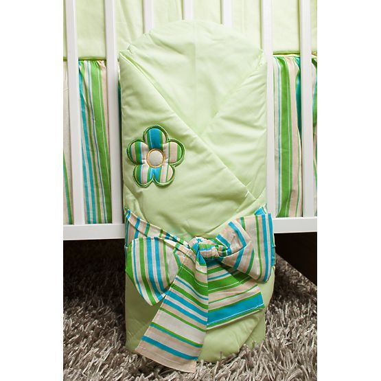 Set literie à lit bébé 120x90cm Flowers vert