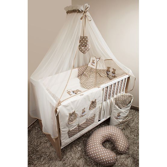 Set literie à lit bébé 120x90cm Rabbit brown
