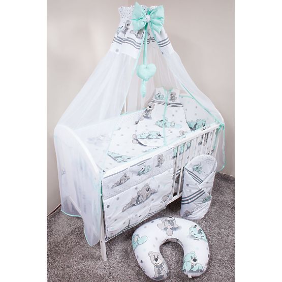 Set literie à lit bébé 135x100cm rêveur vert