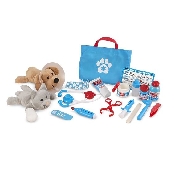 Set vétérinaire avec des animaux en peluche