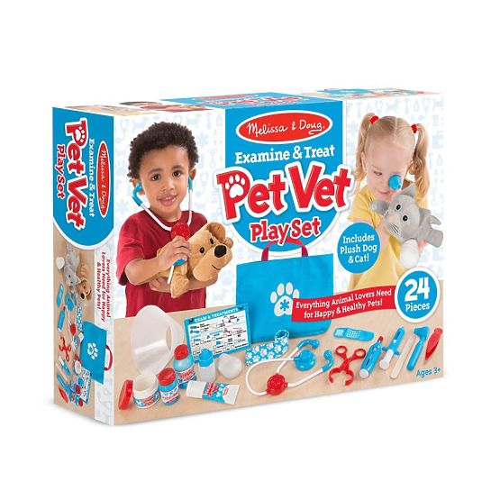 Set vétérinaire avec des animaux en peluche
