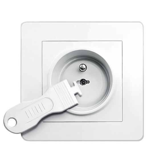 SIPO Housses de protection pour prises électriques, blanc - 12 pcs