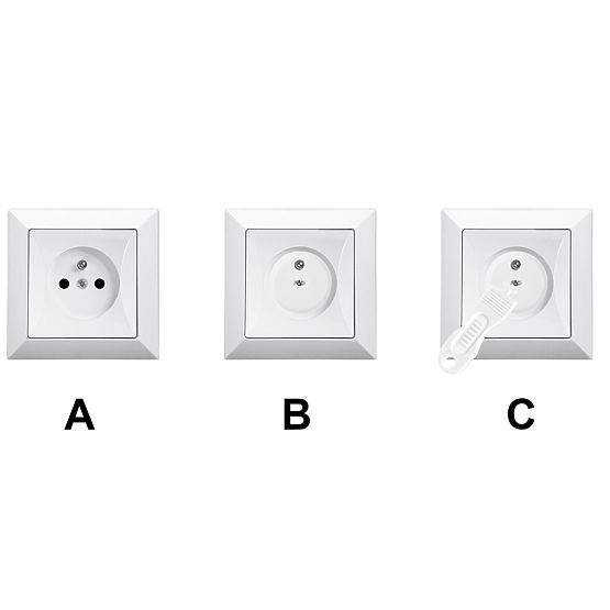 SIPO Housses de protection pour prises électriques, blanc - 12 pcs