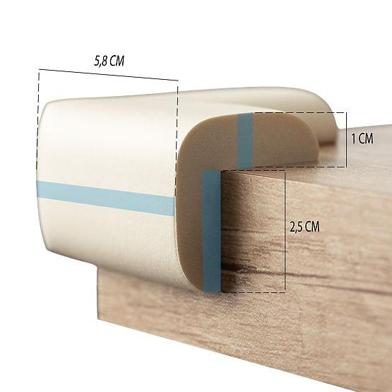 SIPO Mousse de protection pour coins de meubles, beige - 4 pcs