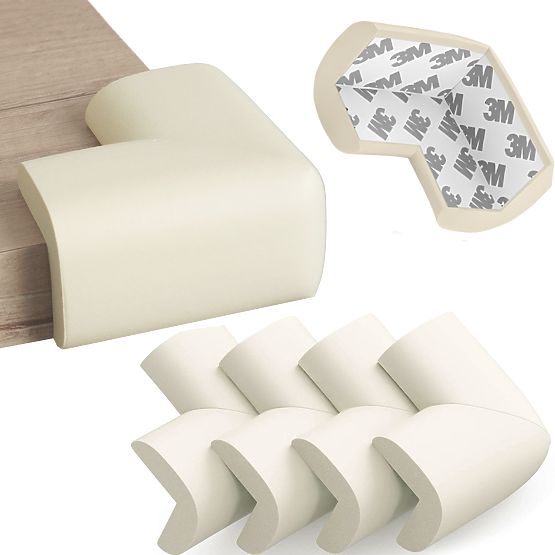 SIPO Mousse de protection pour coins de meubles, beige - 4 pcs